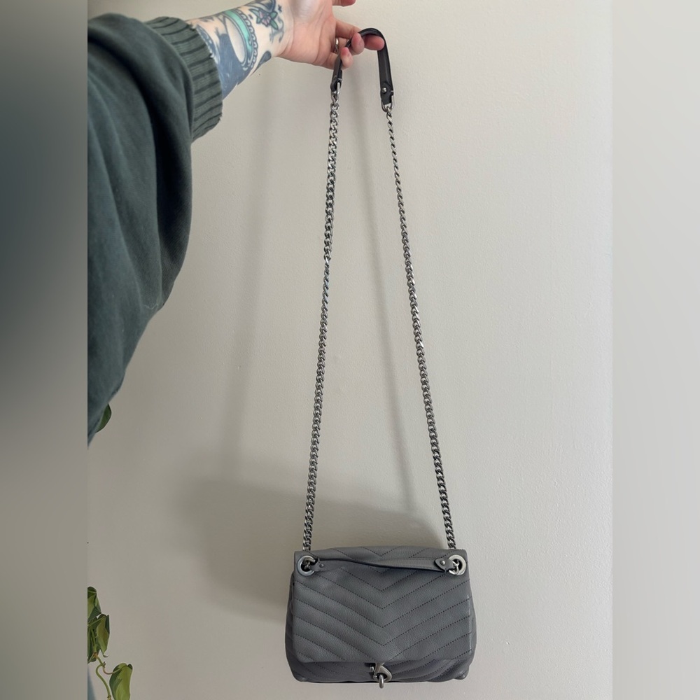 Rebecca Minkoff Small Edie Crossbody in Stone Grey - Picture 8 of 12